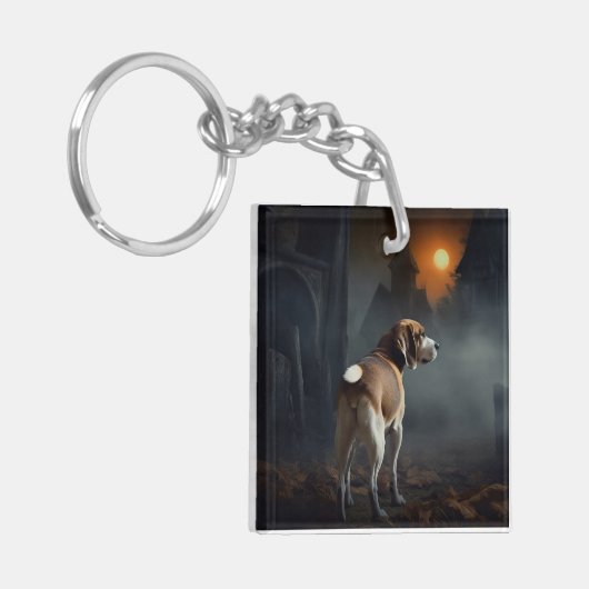Beagle Halloween Beängstigend Schlüsselanhänger (Vorderseite links)