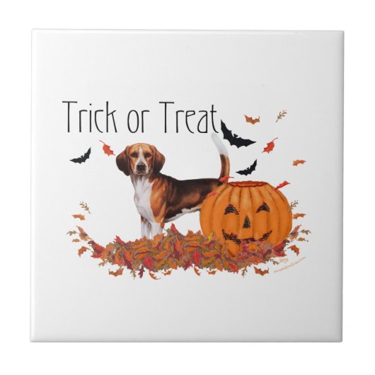 Beagle Halloween Fliese (Vorderseite)