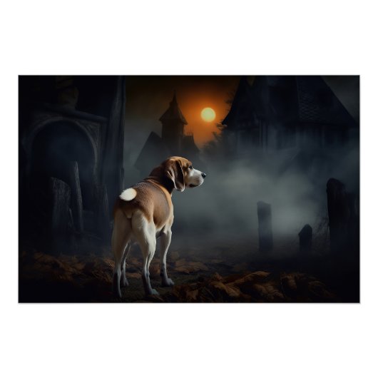 Beagle Halloween Gruselig Poster (Vorderseite)