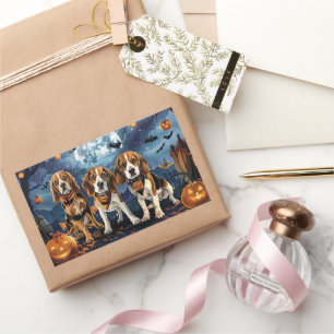 Beagle Halloween Gruselig Rechteckiger Aufkleber