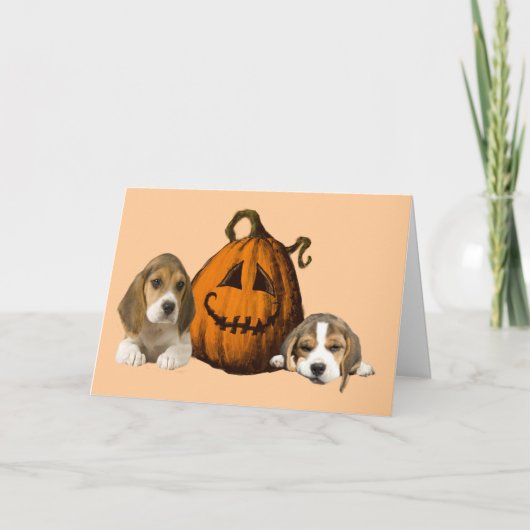 Beagle-Halloween-Gruß-Karte Karte (Vorderseite)