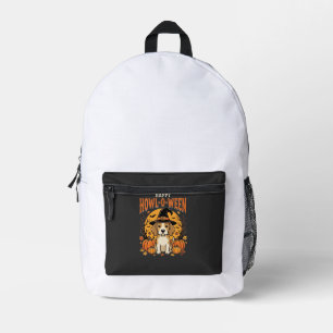Beagle Halloween Howl-O-Ween Hund Kürbis Design_1 Bedruckter Rucksack