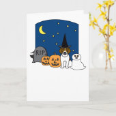 Beagle Halloween Karte (Gelbe Blume)