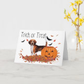 Beagle Halloween Karte (Gelbe Blume)