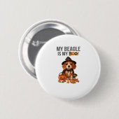Beagle Halloween Kostüm Mein Beagle ist mein Boots Button (Vorne & Hinten)