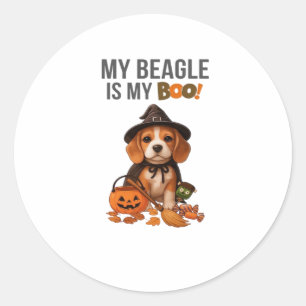 Beagle Halloween Kostüm Mein Beagle ist mein Boots Runder Aufkleber