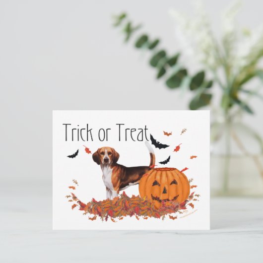 Beagle Halloween Postkarte (Stehend Vorderseite)