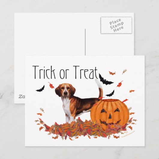 Beagle Halloween Postkarte (Vorne/Hinten)