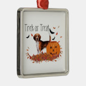 Beagle Halloween Silbernes Ornament (Rechts)