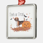 Beagle Halloween Silbernes Ornament (Links)