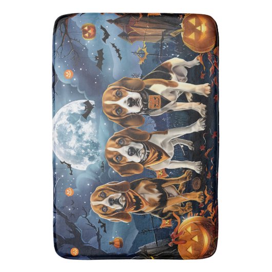 Beagle Halloween Spooky Badematte (Vorderseite Vertikal)