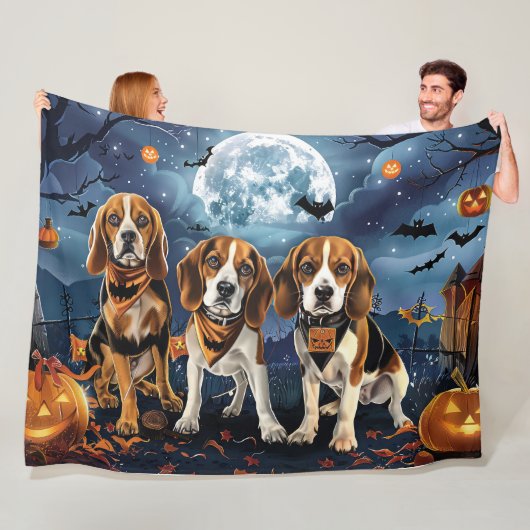 Beagle Halloween Spooky Fleecedecke (Beispiel)