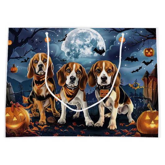 Beagle Halloween Spooky Große Geschenktüte (Vorderseite)