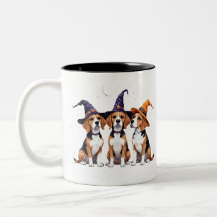 Beagle Halloween Spooky Hund Halloween-Kostüm Zweifarbige Tasse