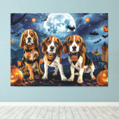 Beagle Halloween Spooky Leinwanddruck (Insitu (Holzboden))