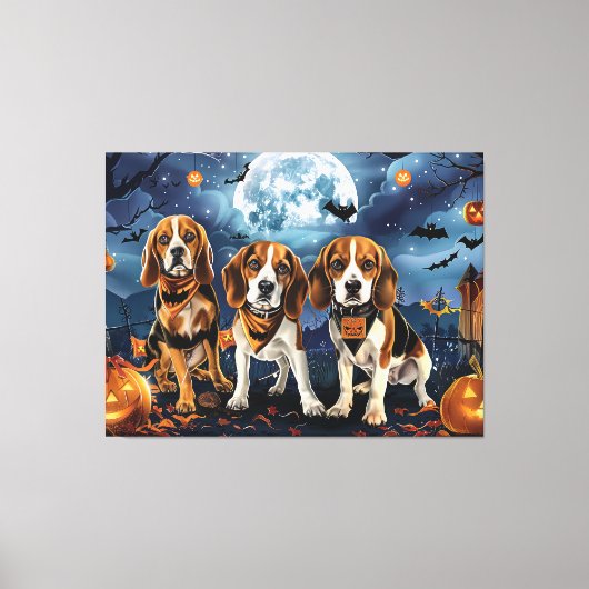 Beagle Halloween Spooky Leinwanddruck (Vorderseite)