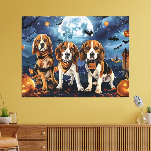 Beagle Halloween Spooky Leinwanddruck (Insitu (Wohnzimmer))