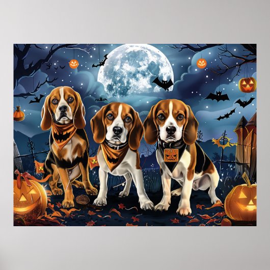 Beagle Halloween Spooky Poster (Vorne)
