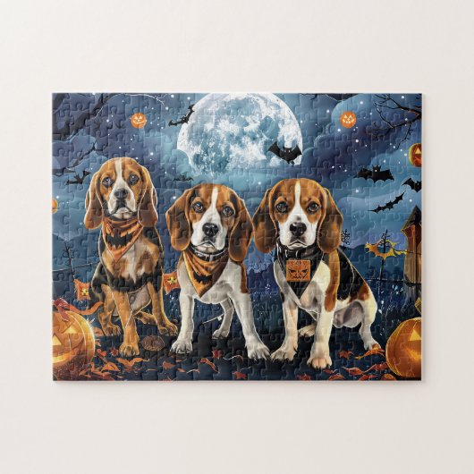 Beagle Halloween Spooky Puzzle (Horizontal)