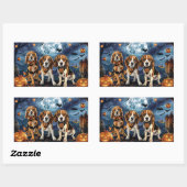Beagle Halloween Spooky Rechteckiger Aufkleber (Blatt)