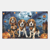 Beagle Halloween Spooky Rechteckiger Aufkleber (Vorderseite)