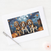 Beagle Halloween Spooky Rechteckiger Aufkleber (Umschlag)