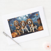 Beagle Halloween Spooky Rechteckiger Aufkleber (Umschlag)