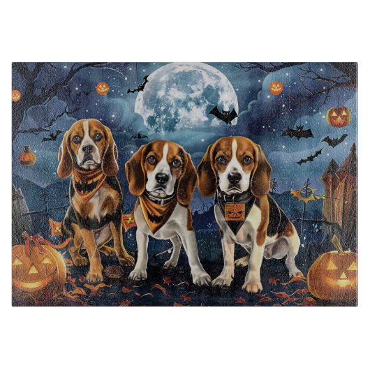 Beagle Halloween Spooky Schneidebrett (Vorderseite)
