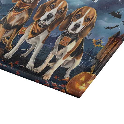 Beagle Halloween Spooky Schneidebrett (Ecke)
