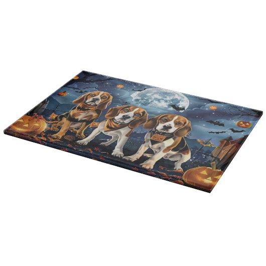 Beagle Halloween Spooky Schneidebrett (Ecke)