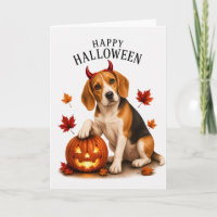 Beagle Halloween Teufelshund