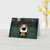 Beagle Halloween Vampire Karte (Gelbe Blume)