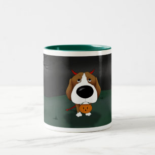 Beagle Halloween Zweifarbige Tasse