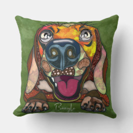 Beagle, handbemalt kissen