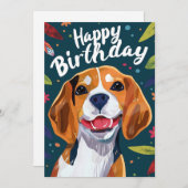 Beagle Happy Birthday Feiertagskarte (Vorne/Hinten)