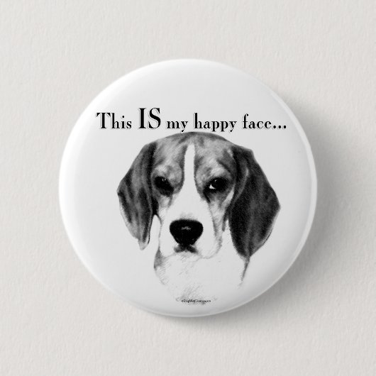 Beagle Happy Face Button (Vorderseite)