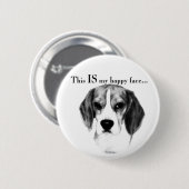 Beagle Happy Face Button (Vorne & Hinten)