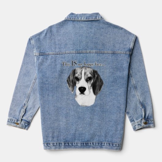 Beagle Happy Face Denim Jacket Jeansjacke (Rückseite)