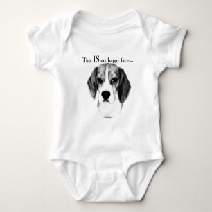 Beagle Happy Face; Happy Beagle; Grumpy Beagle Baby Strampler