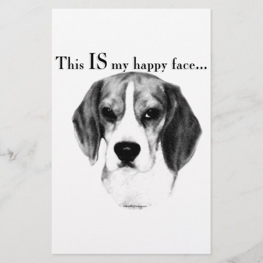 Beagle Happy Face; Happy Beagle; Grumpy Beagle Briefpapier (Vorderseite)