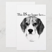 Beagle Happy Face; Happy Beagle; Grumpy Beagle Briefpapier (Vorne/Hinten)
