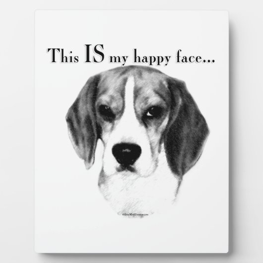 Beagle Happy Face; Happy Beagle; Grumpy Beagle Fotoplatte (Vorderseite)
