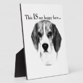 Beagle Happy Face; Happy Beagle; Grumpy Beagle Fotoplatte (Seite)