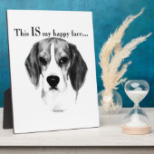 Beagle Happy Face; Happy Beagle; Grumpy Beagle Fotoplatte (Seite)