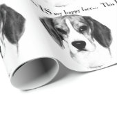 Beagle Happy Face; Happy Beagle; Grumpy Beagle Geschenkpapier (Rolleneckpunkt)