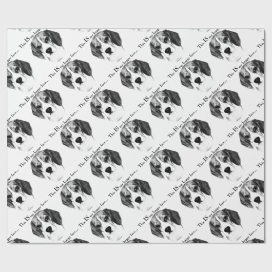Beagle Happy Face; Happy Beagle; Grumpy Beagle Geschenkpapier (Flach)