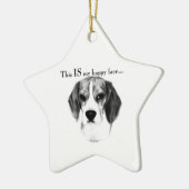 Beagle Happy Face; Happy Beagle; Grumpy Beagle Keramik Ornament (Links)