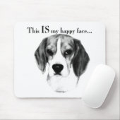 Beagle Happy Face; Happy Beagle; Grumpy Beagle Mousepad (Mit Mouse)