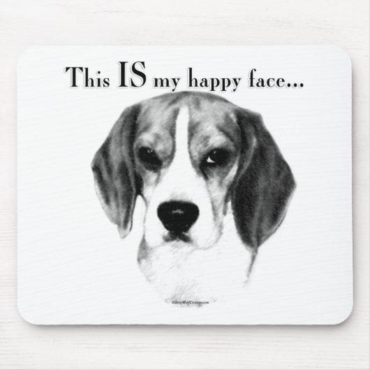 Beagle Happy Face; Happy Beagle; Grumpy Beagle Mousepad (Vorne)