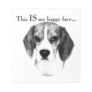 Beagle Happy Face; Happy Beagle; Grumpy Beagle Notizblock